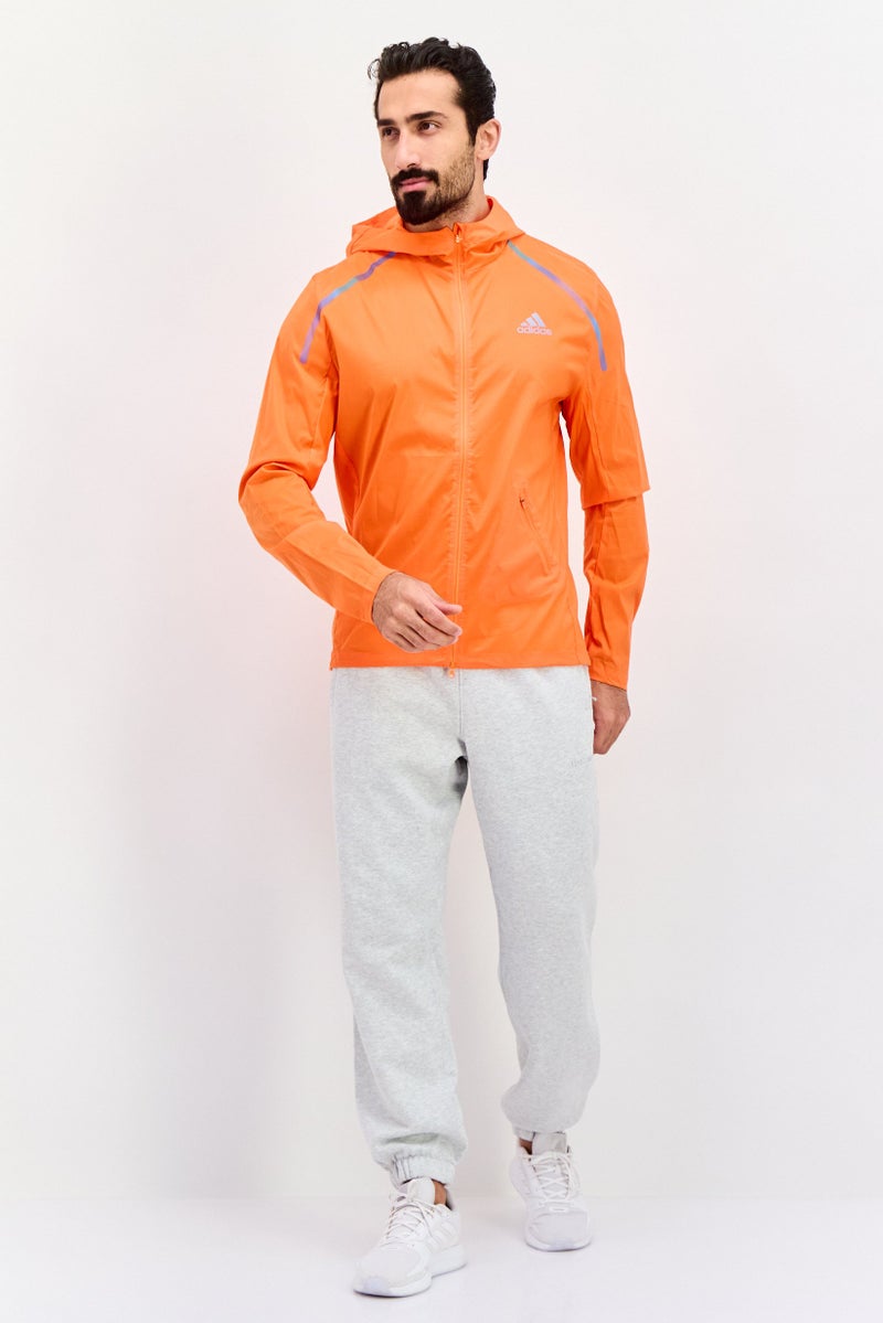 Adidas Men Sportswear Fit Long Sleeves Outdoor Short Jacket, Orange - Image 4