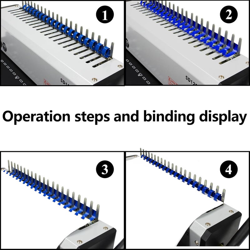 RAYSON SD1202 Comb Binding Machine, 19 Holes, Max Punching Letter Size, with Comb Set Binder for Daily Binding - Image 4