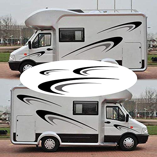 TOTMOX Large Vinyl Decals,Car Body Stickers,Vinyl Stripe Graphics Decals Stickers for Camper,RV,Trailer,Motorhome,Black+Gray,(DB04850ANPCS) - Image 3