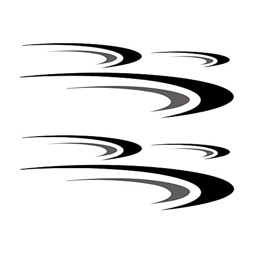 TOTMOX Large Vinyl Decals,Car Body Stickers,Vinyl Stripe Graphics Decals Stickers for Camper,RV,Trailer,Motorhome,Black+Gray,(DB04850ANPCS) - Image 1