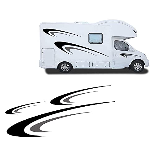 TOTMOX Large Vinyl Decals,Car Body Stickers,Vinyl Stripe Graphics Decals Stickers for Camper,RV,Trailer,Motorhome,Black+Gray,(DB04850ANPCS) - Image 4