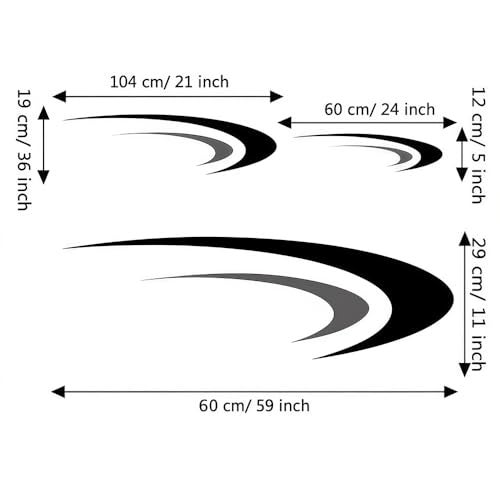 TOTMOX Large Vinyl Decals,Car Body Stickers,Vinyl Stripe Graphics Decals Stickers for Camper,RV,Trailer,Motorhome,Black+Gray,(DB04850ANPCS) - Image 5