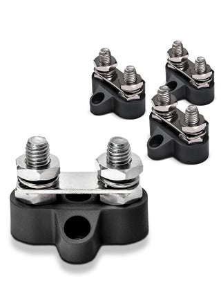 Power Distribution Terminal Block Connect Bus Bar 4Pcs M8 Dual Studs w or Bus Bar Max 48V DC 80A Positive and Negative Ground Insulated Junction Post for Auto Marine Car Trailer RV Boat Truck Black - pzsku/Z498AEB901435F079C867Z/45/_/1702019878/e4263a00-911f-464a-b40d-350a640e74dc