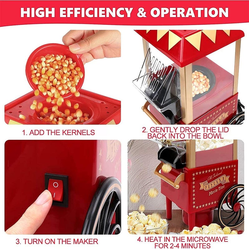 LIPSA ENTERPRISE Lipsa Enterprise Popcorn Machine DIY Vintage Retro Electric Hot Air Popcorn Machine Family Party Tool  - Image 4
