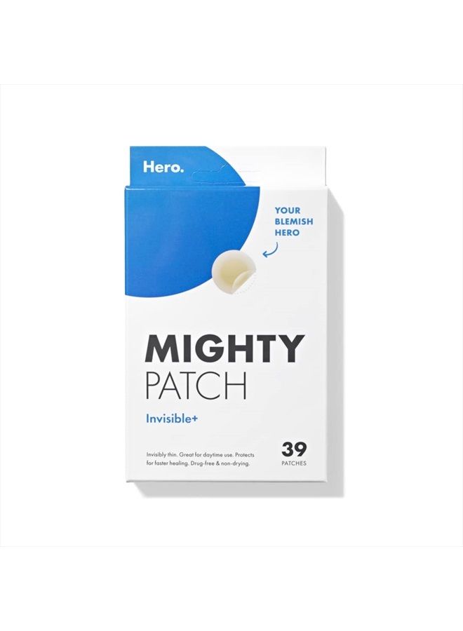 Mighty Patch Invisible+ from Hero Cosmetics - Daytime Hydrocolloid Acne Pimple Patches for Covering Zits and Blemishes, Ultra Thin Spot Stickers for Face and Skin, Vegan-friendly and Not Tested on Ani - Image 1