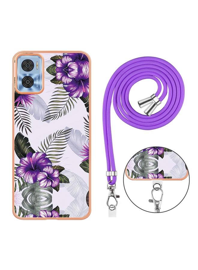 اس-توب جراب لهاتف Motorola Moto E22/E22i مصنوع من مادة TPU مطلية بالكهرباء مع حبل تعليق - Image 2