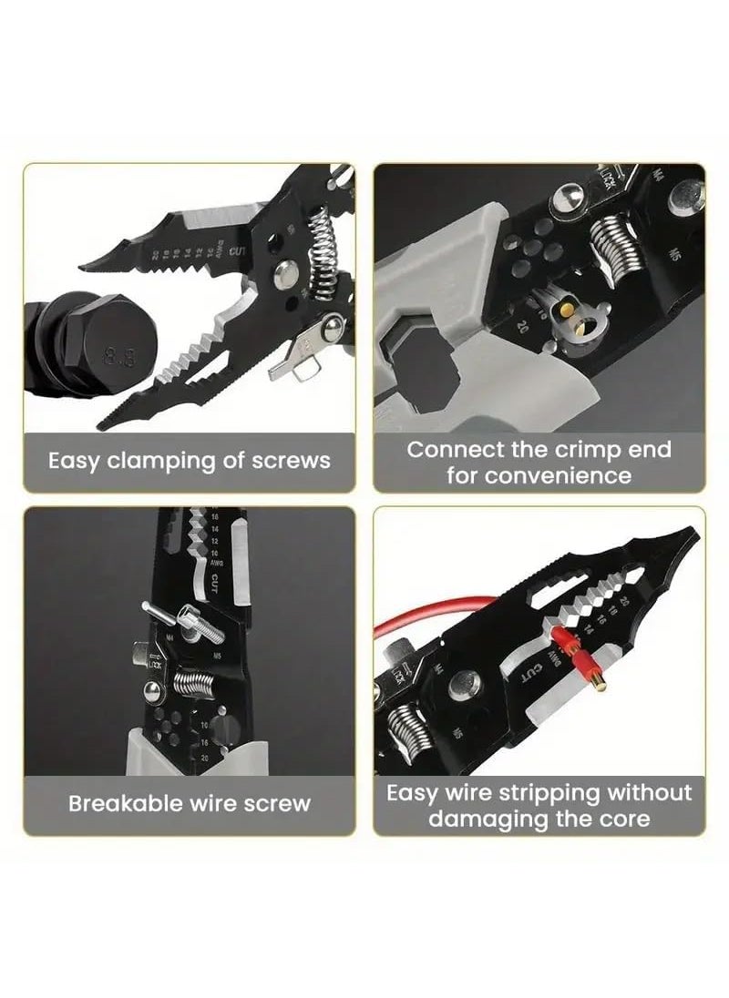 XIBO - XIBO 28in1 Wire Stripper Tool 8Inch Wire Crimping Tool Multifunction wire strippers electeical Crimper with Splitting and MultiFunction Hand Tool for Cutting Stripping Shearing - Image 1