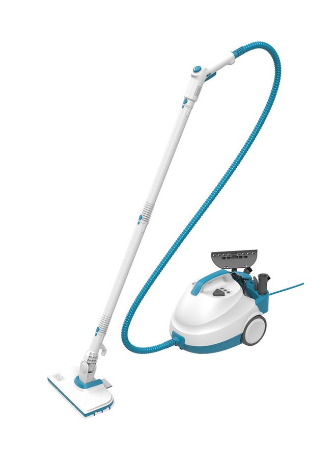 BLACK+DECKER Pressurized Steam Cleaner, 4 Bar Pressure, 1.2L Tank, 180° Pivoting Head, Kills 99.9% of Germs, 8 Accessories, for All Sealed Floors, ECO Friendly, 2000 W BHSMP2008-GB White/Blue - Image 1