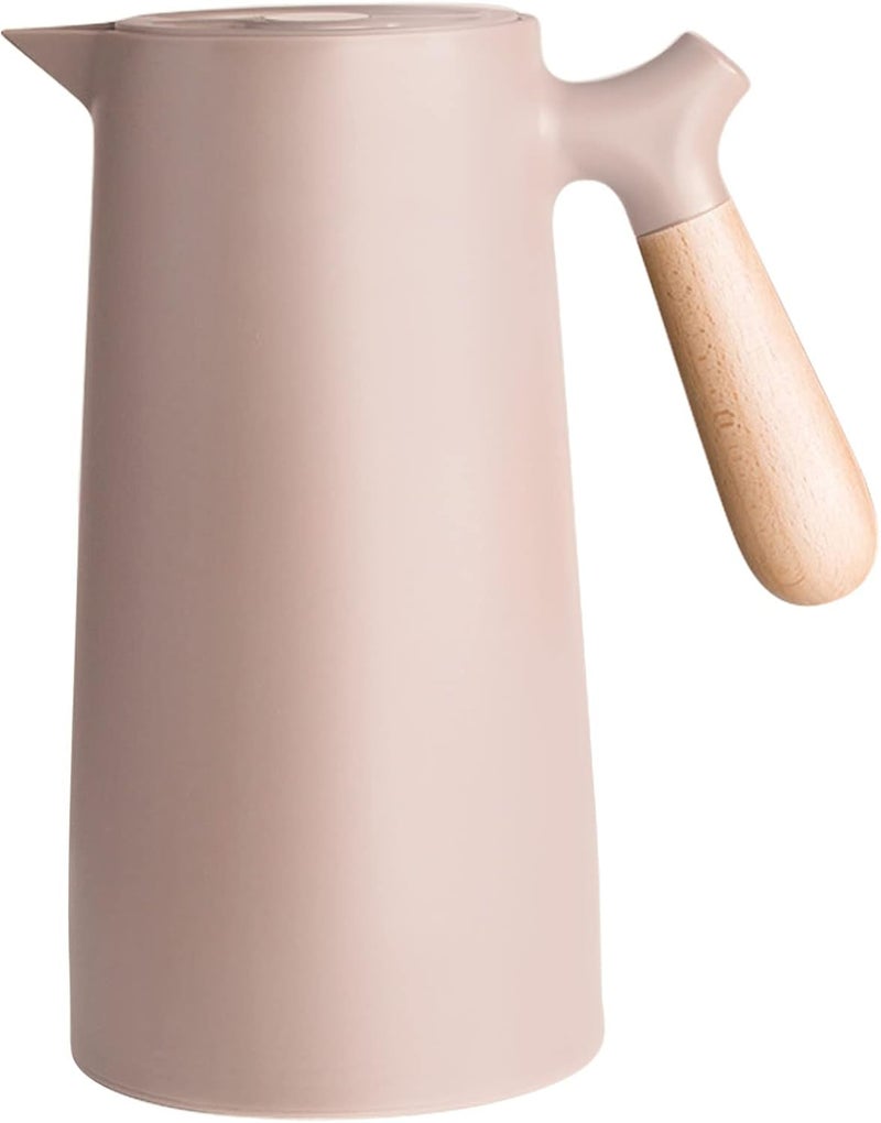 Thermal Coffee Carafe Double Walled with Large Capacity, Sealed Insulation Pot for Hot Water, Portable and Comfortable for Bar Pantry (Pink&Brown) - Image 3