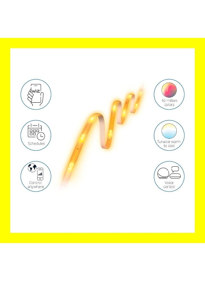 Wiz - WiZ 13FT RGB Wi-Fi LED Smart Color Changing Light Strip - Connects to Your Existing 2.4Ghz Wi-Fi - Control with Wiz Connected App - Works with Google Home, Alexa and Siri Shortcuts - No Hub Required - Image 1