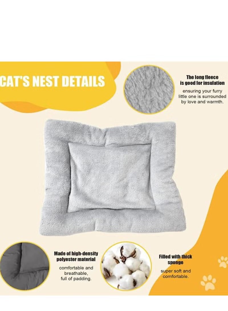 XiuWoo Pet Tents, Portable Folding Canvas Cat Bed Tent with Cushions, Washable, Suitable for Small, Medium and Large Kittens, Indoor Outdoor Travel Camping Exercise, Grey - Image 4