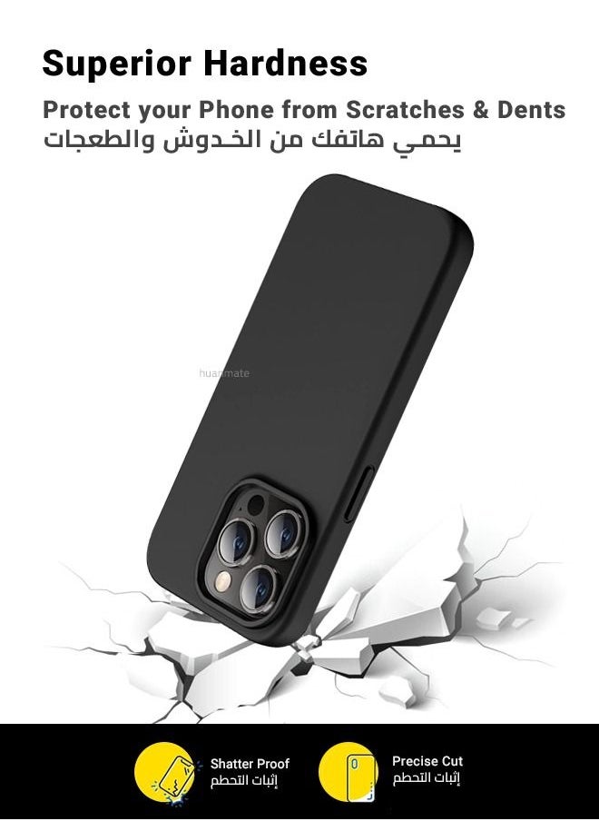 huanmate Stylish Silicone Case Cover For Apple iPhone 14 Pro Max Black  - Image 4