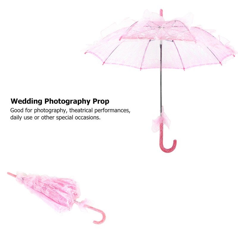 White Lace Wedding Umbrella Cotton Canopy Elegant Bridal Parasol - Exquisite Craftsmanship for Photography Prop and Celebration Decoration - Image 2