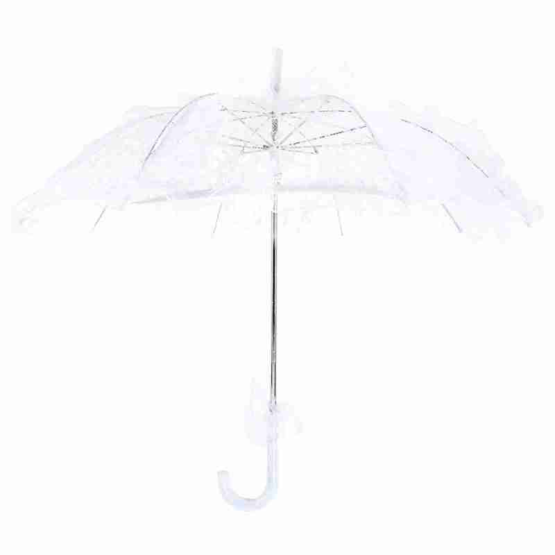 White Lace Wedding Umbrella Cotton Canopy Elegant Bridal Parasol - Exquisite Craftsmanship for Photography Prop and Celebration Decoration - Image 1