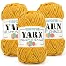 YARFOFUN Velvet Chenille Yarn for CrochetingTurmeric Fluffy Velvet Plush Yarn Thick Soft Chunky Chenille Yarn Baby Blanket Yarn for Crocheting Knitting Amigurumi Beginners 50g3Turmeric - Image 2