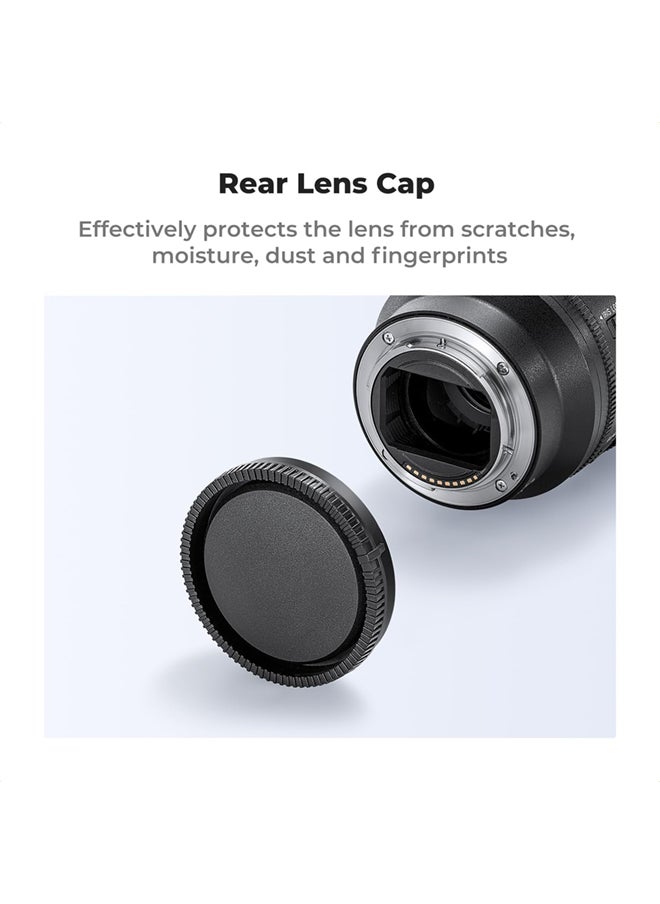 SJet - E Mount Rear Lens Cap & Body Cap Cover for Sony Nex E Mount A6700 A6600 A6500 A6400 A6300 A6100 A6000 A5100 A5000 A7C A7CR A7C II A7 A7S A7R FX3 FX30 A9 A9II ZV-E10 NEX-6 NEX-7 NEX-5C NEX-3 - Image 1