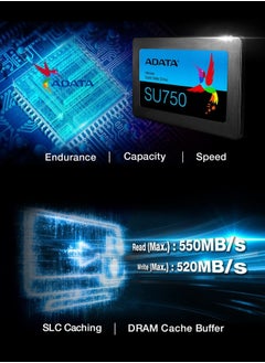 ADATA SU750 256GB SSD Internal Solid State Drive for Laptop and Desktop PC PS5 XBOX 2.5''  - Image 3