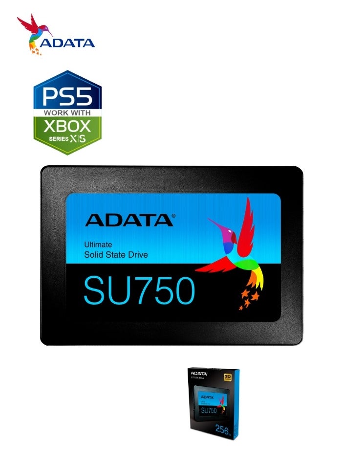 ADATA - SU750 256GB SSD Internal Solid State Drive for Laptop and Desktop PC PS5 XBOX 2.5'' - Image 1