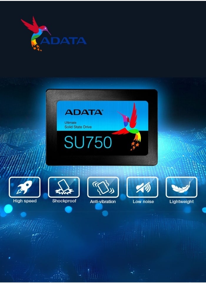 ADATA - SU750 256GB SSD Internal Solid State Drive for Laptop and Desktop PC PS5 XBOX 2.5'' - Image 1