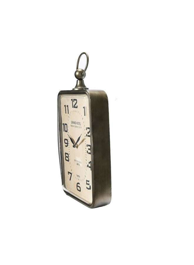 Creative Co-op Metal Rectangle Hanging Clock with Handle Decoration on Top - Image 3