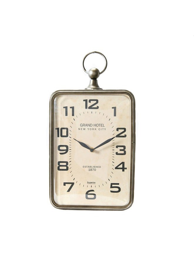 Creative Co-op Metal Rectangle Hanging Clock with Handle Decoration on Top - Image 1