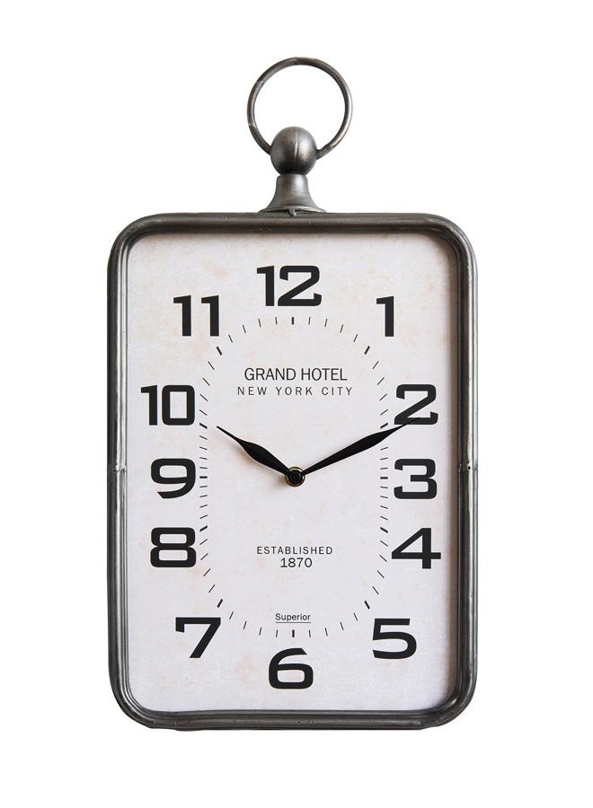 Creative Co-op Metal Rectangle Hanging Clock with Handle Decoration on Top - Image 4