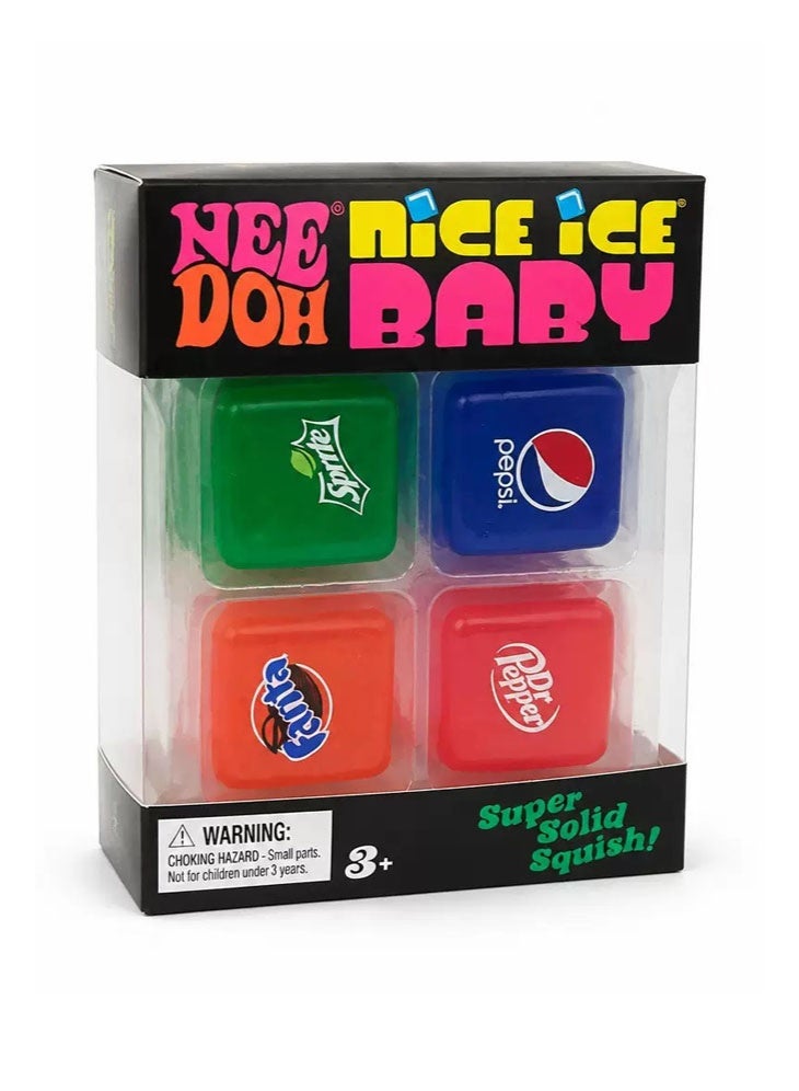 NEE DOH Nice Ice Baby Squishy Cubes, 4-Pack Stress Relief Ice Cube Fidget Toys, Super Solid Squeeze Toys for Kids & Adults - Image 2