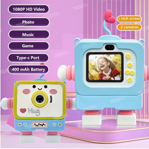 VikriDA Digital HD Video Recording Camera with Robot Shape Silicone Cover | Inbuilt in 5 Games | TFT Color Screen | Support 32GB SD Card Selfie Toys for Kids - Image 3