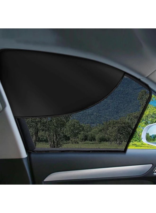 2pcs Magnetic Double Layer Car Sun Shades 24x19.29 Inches Semi Black Polyester Side Window Sun Visor For Driver Comfort Blocks Heat And Glare Fit Sleek Design For Front Window - Image 1