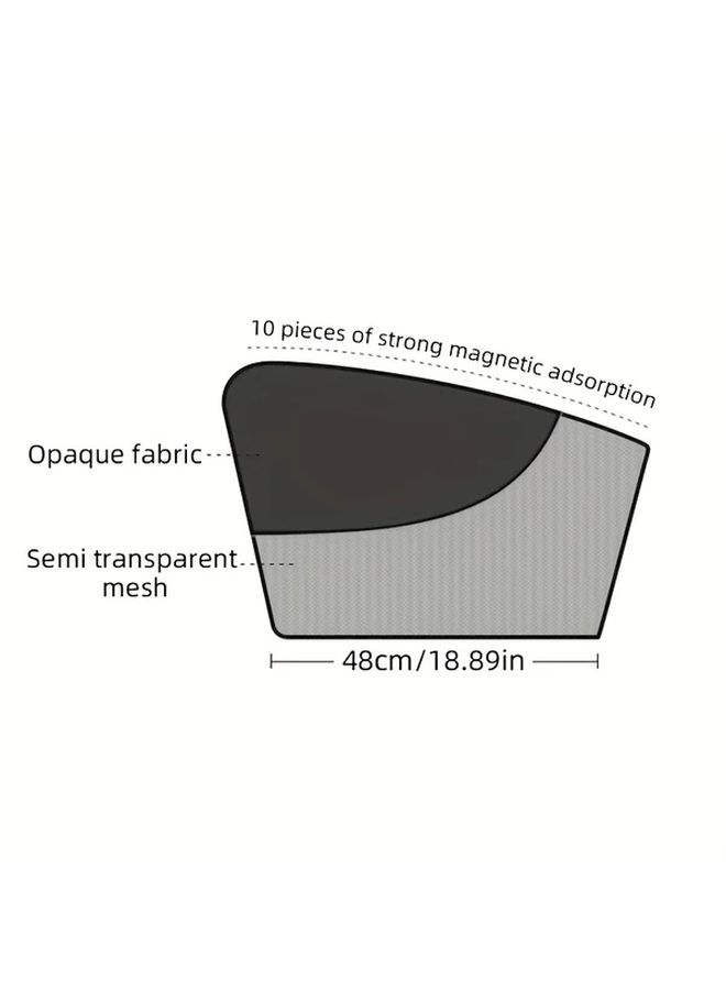 2pcs Magnetic Double Layer Car Sun Shades 24x19.29 Inches Semi Black Polyester Side Window Sun Visor For Driver Comfort Blocks Heat And Glare Fit Sleek Design For Front Window - Image 2