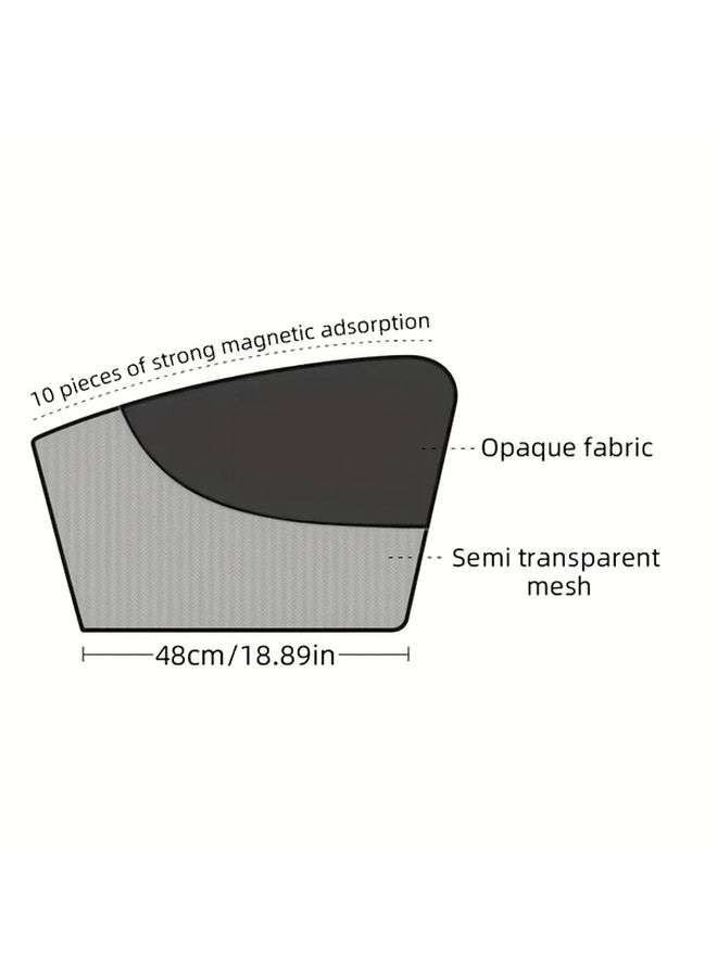 2pcs Magnetic Double Layer Car Sun Shades 24x19.29 Inches Semi Black Polyester Side Window Sun Visor For Driver Comfort Blocks Heat And Glare Fit Sleek Design For Front Window - Image 3