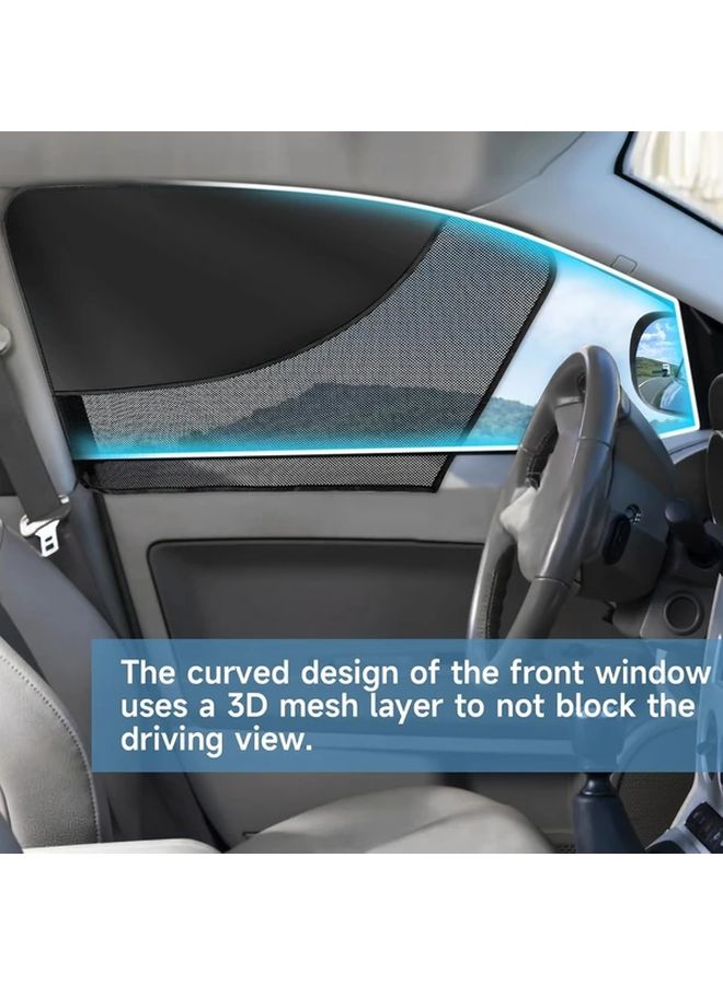 2pcs Magnetic Double Layer Car Sun Shades 24x19.29 Inches Semi Black Polyester Side Window Sun Visor For Driver Comfort Blocks Heat And Glare Fit Sleek Design For Front Window - Image 5