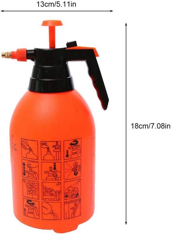 AKDC Volwco Handheld Garden Sprayer, Volwco 2L Portable Pressurized Sprayer One Hand Pressure Bottle, Adjustable Nozzle, Use With Water Chemicals - Image 1