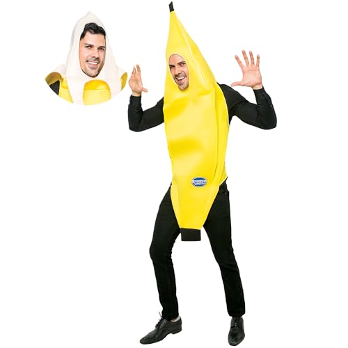 Spooktacular Creations Appealing Banana Costume Adult, Halloween Banana Outfit Suit for Men Halloween Dress Up Parties and Roleplay Cosplay (Large) - Image 1