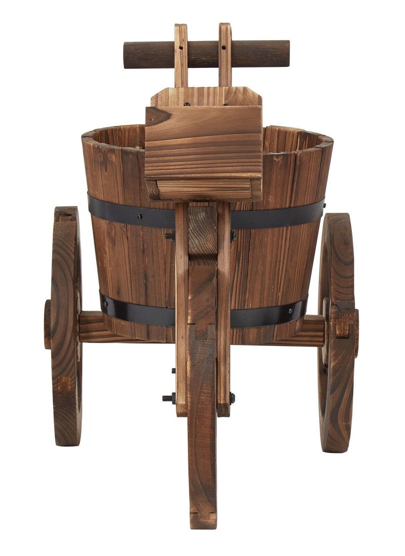 DubaiGallery Home,Garden, Decoration Artificial Plants Tricycle-Shaped Wooden Flower Pot - Brown  - Image 4