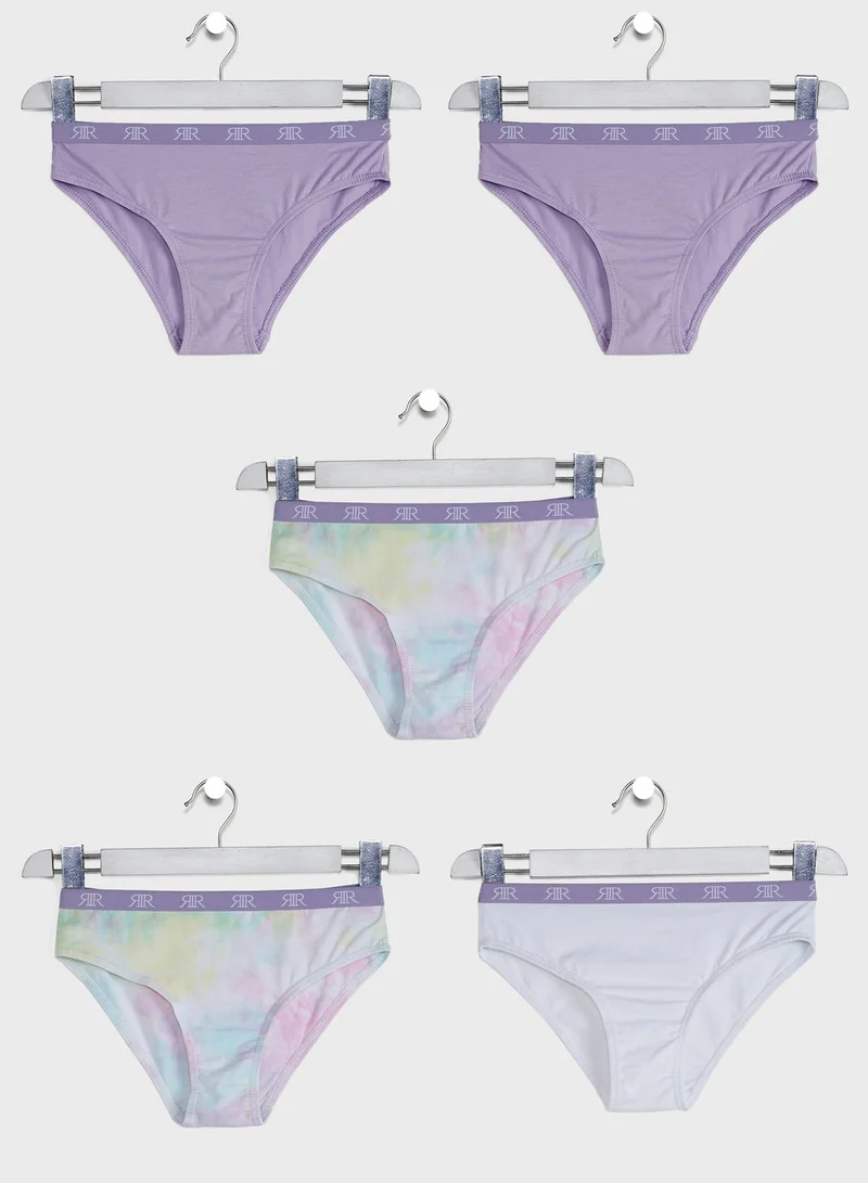 RIVER ISLAND Kids 5 Pack Tie Dye Brief