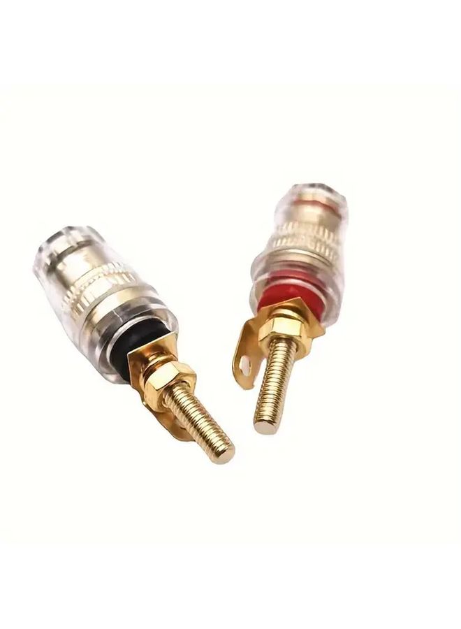 Red Black Pair Gold Plated Copper Crystal 4mm Banana Socket Audio Terminal - Image 5