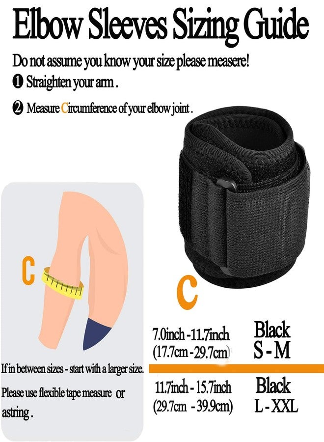 YAVOUN Forearm Wraps for Pain, Tennis Elbow Brace Tendonitis Treatment, Adjustable Elbow Strap Support Brace - Acupressure Elbow Brace for Elbow Pain Relief (Black, L - XXL) - Image 2