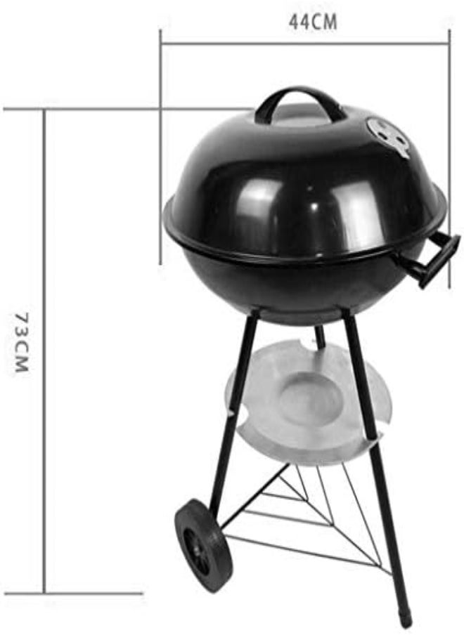 AKDC - Portable Charcoal Grill 17 Inch Barbecue Grill And Smoker Heat Control Round Bbq Kettle For Outdoor Picnic Patio Backyard Camping (Color : Black) - Image 1