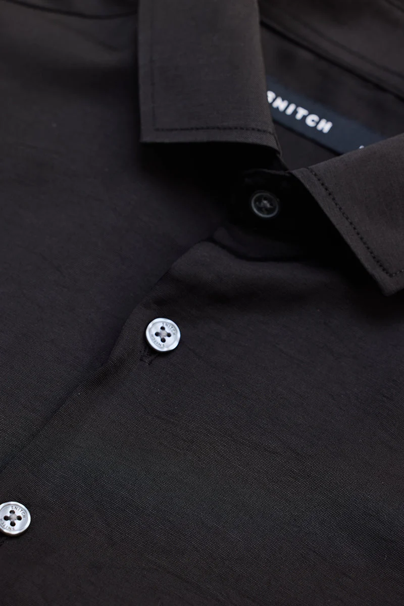 SNITCH Black Slim Fit Shirt