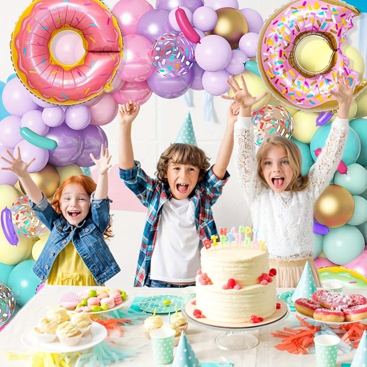TOYXE Donut Candy Softy Ice Cream Theme Foil Balloons Set of 5 Pcs - Image 3