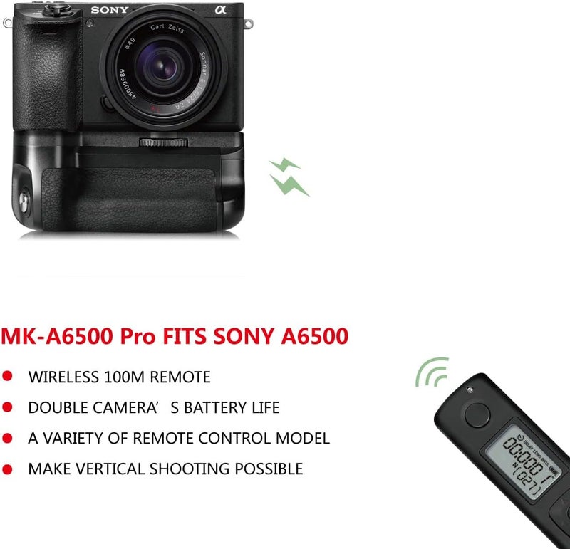 Meke Meike MK-A6500 Pro Battery Grip with Built-in 2.4GHz Remote Controller for Sony A6500 - Image 4