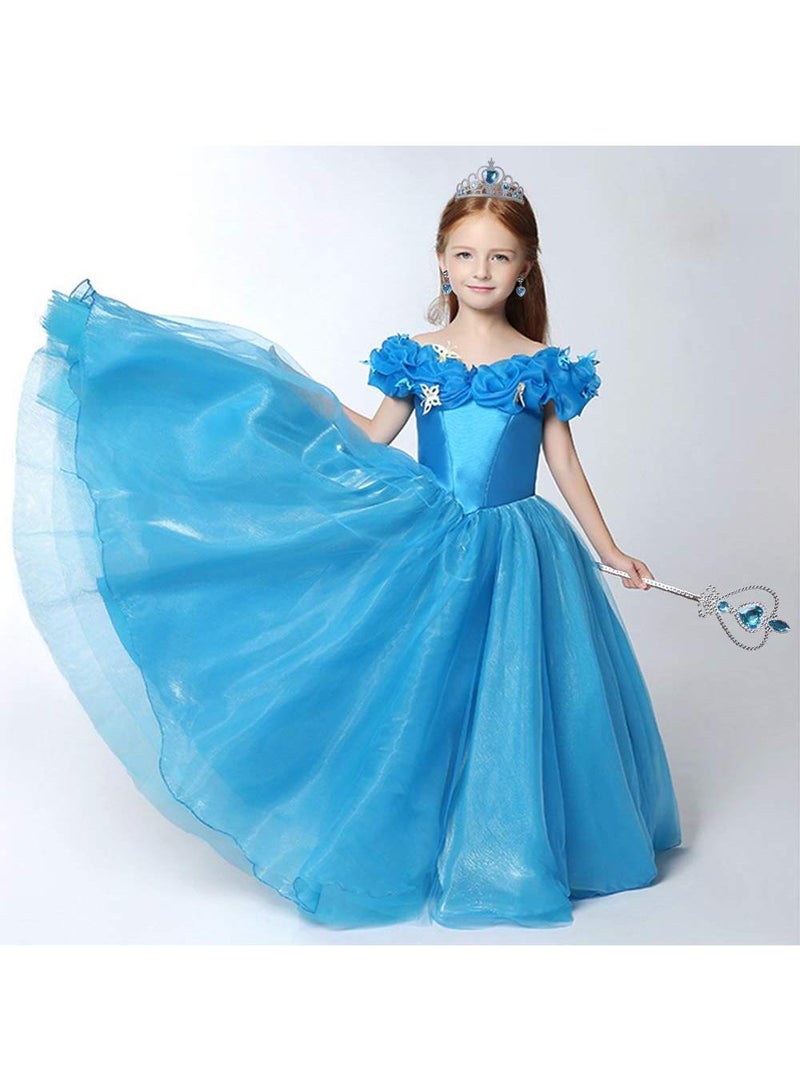Sweet seven Princess Elsa Dress Up Set: Crown, Wand, Gloves, Wig, and Dress for Magical Playtime! Transform playtime into a magical adventure with this Ice Princess Elsa Dress-Up Accessories Set. - Image 5