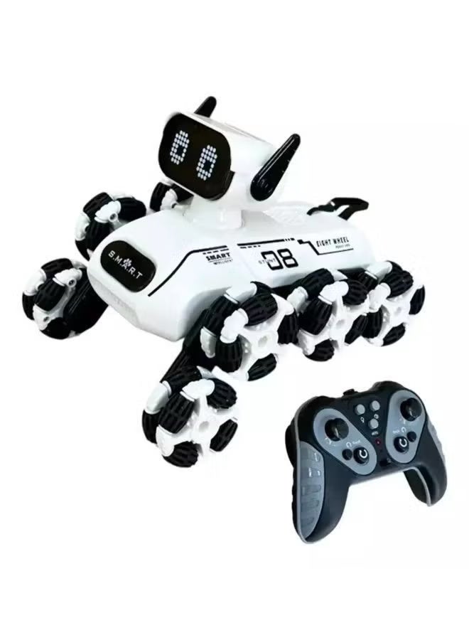 Eight-Wheel Remote Control Robot Dog – Intelligent Stunt Pet Dog Toy with Gesture Control, Music & Lights - Image 2
