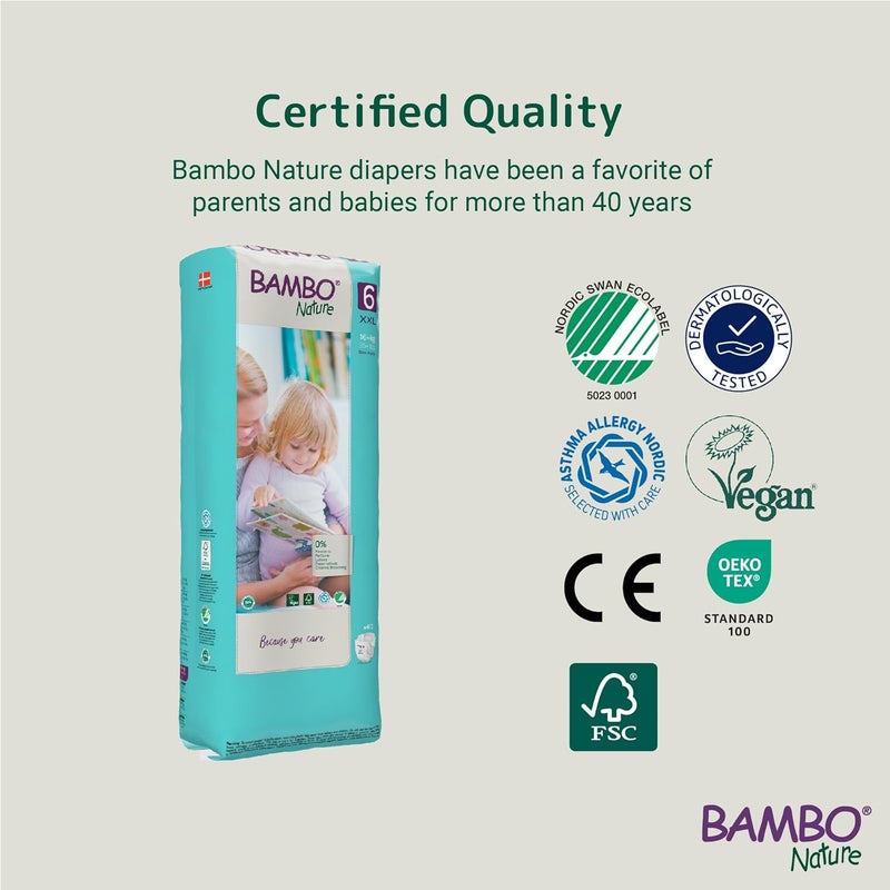 Bambo Nature Hypoallergenic Baby Diapers EcoLabeled Diapers Enhanced Leakage Protection Totally ChlorineFree Skin Friendly and Super Absorbent  Size 6 40 Count - Image 2