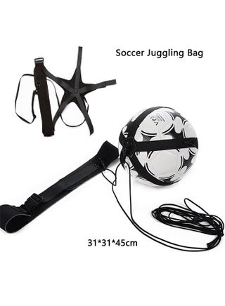 Soccer Kick Trainer with Adjustable Training Belt, Adult Kids Hands-Free Single Soccer Trainer Equipment Black 1 pcs - view 2