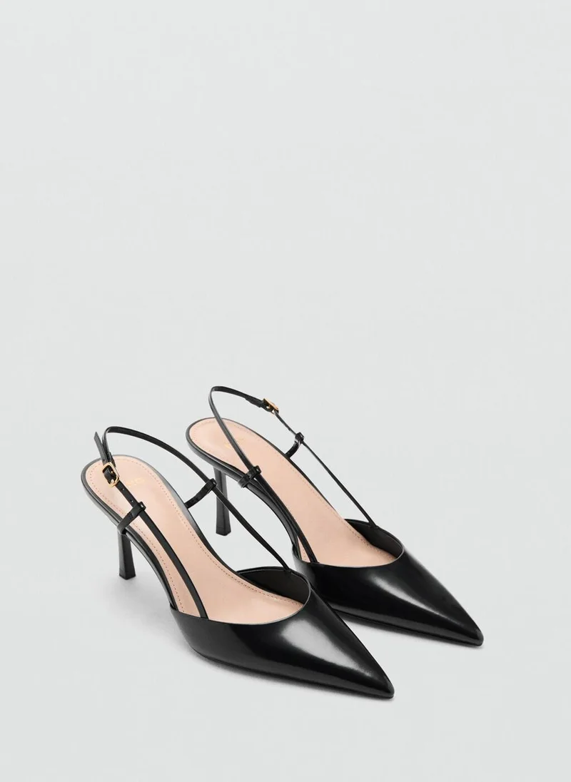 مانجو Pointed-toe leather heeled shoes