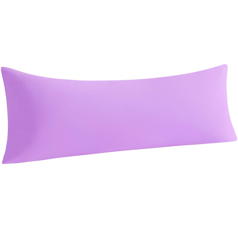 إن تي باي NTBay Body Pillowcase - Microfiber 20x54 Plowcase - ناعم خالي من التجاعيد مقاوم للبقع مقاومة للبقع مقاومة للبقع مع إغلاق مغلف - 20 × 54 بوصات أرجواني - Image 1