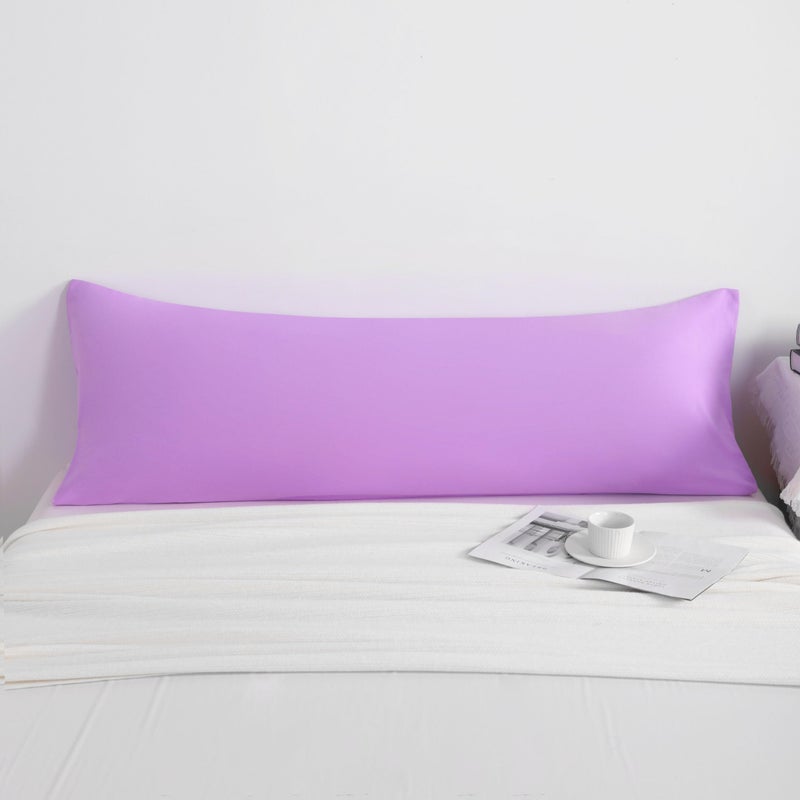 إن تي باي NTBay Body Pillowcase - Microfiber 20x54 Plowcase - ناعم خالي من التجاعيد مقاوم للبقع مقاومة للبقع مقاومة للبقع مع إغلاق مغلف - 20 × 54 بوصات أرجواني - Image 2