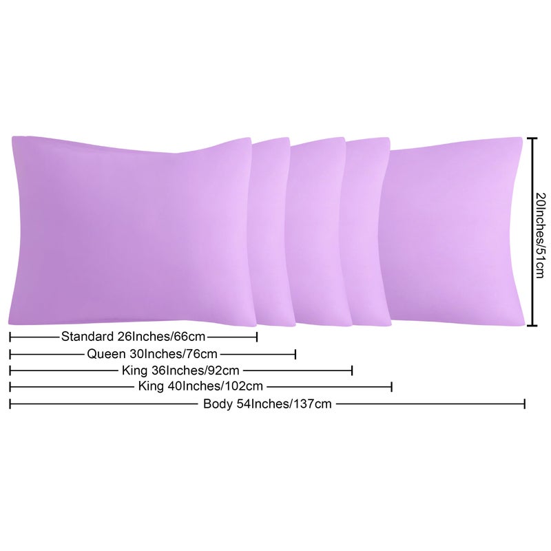 إن تي باي NTBay Body Pillowcase - Microfiber 20x54 Plowcase - ناعم خالي من التجاعيد مقاوم للبقع مقاومة للبقع مقاومة للبقع مع إغلاق مغلف - 20 × 54 بوصات أرجواني - Image 5